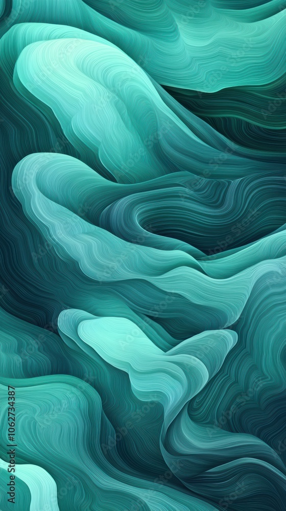 Obraz premium A digital green wave pattern background