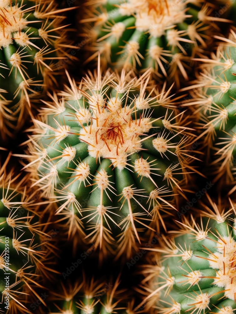 A close-up view of a cluster of vibrant green cacti showcasing distinctive spines and textures. A close-up view of a cluster of vibrant green cacti showcasing distinctive spines and textures.