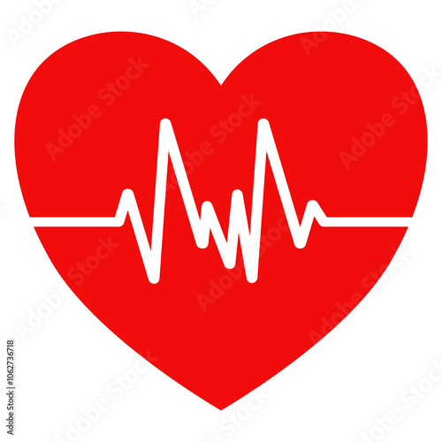 Heart beat line icon. EKG heart beat line, Cardiogram line icon, sign. Heart pulse silhouette, icon,Vector illustration design isolated