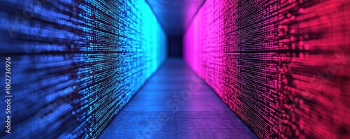Futuristic AI intelligence processing glowing data streams, AI  intelligence  data, concept AI data intelligence