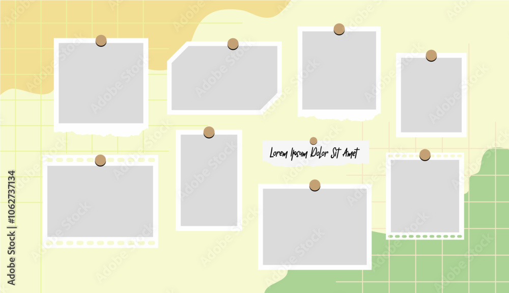 Pictures or photos frame collage, page grid layout abstract photo frames and digital photo wall template Pictures or photos frame collage, page grid layout abstract photo frames and digital photo wall template