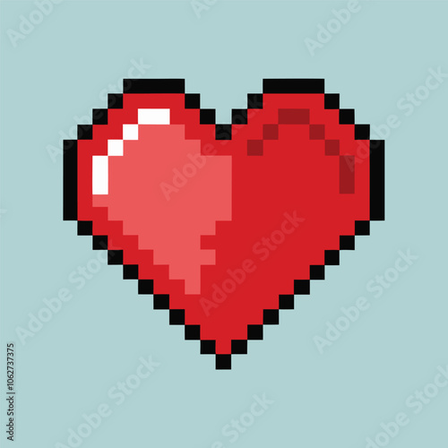 pixel heart vector illustration