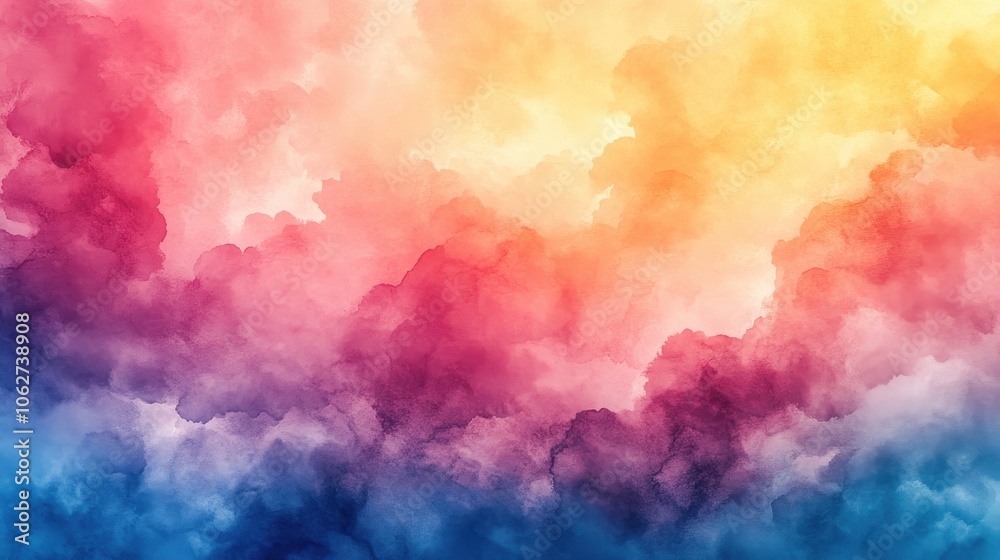 Abstract watercolor sunset sky Abstract watercolor sunset sky