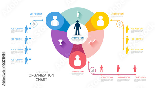 organization chart Infographic template for  with business avatar icons. vector illustration.