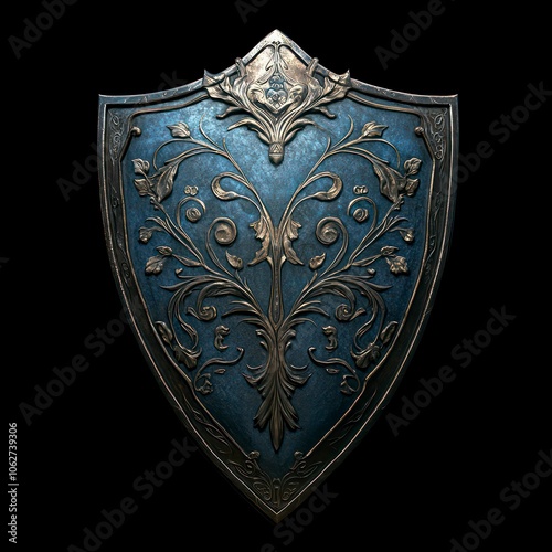 metal shield ornamented