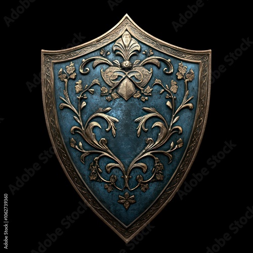 metal shield ornamented