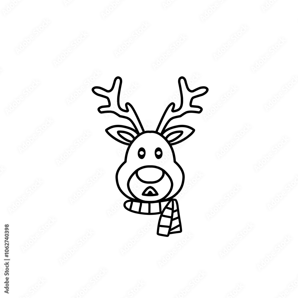 Christmas reindeer outline Christmas reindeer outline