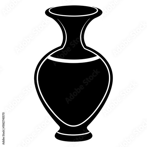 vase silhouette vector illustration on a white background