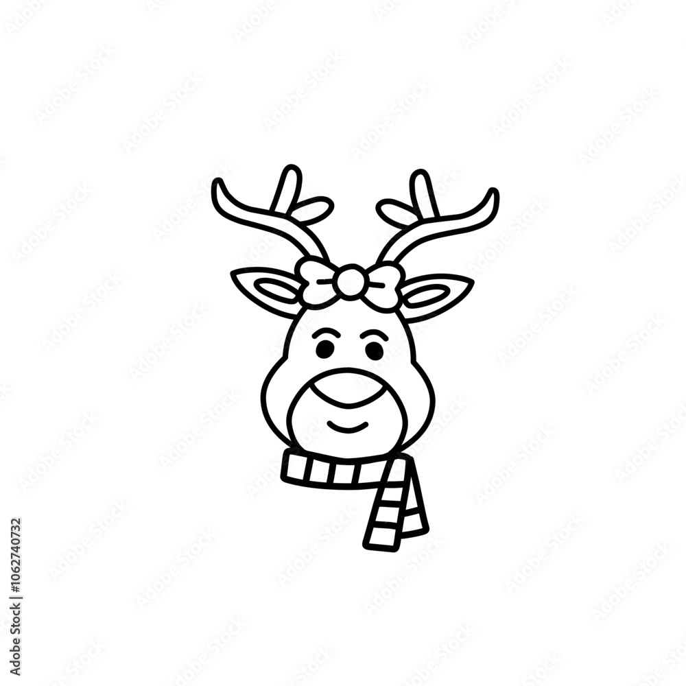 Christmas reindeer outline Christmas reindeer outline