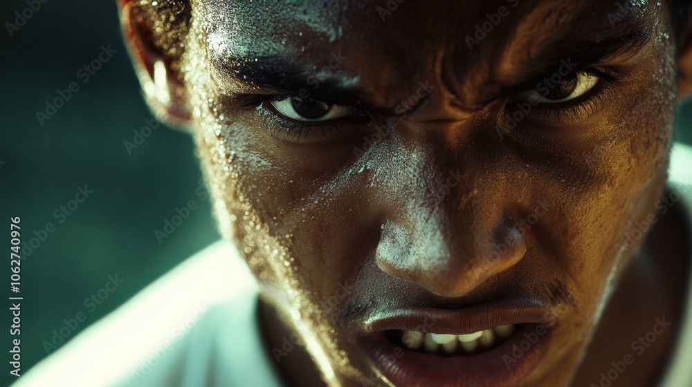 Closeup portrait of man with angry expression. Closeup portrait of man with angry expression.