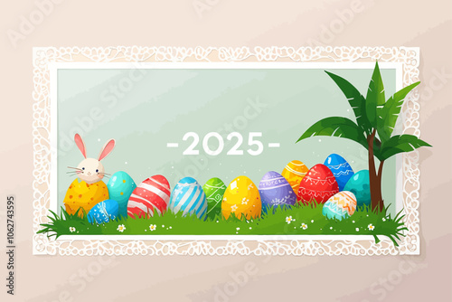 easter holidays year 2025 illustration  background AI generated image