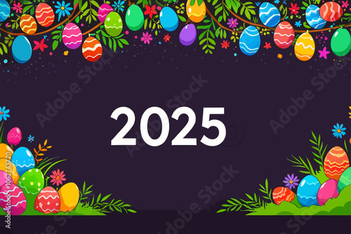 easter holidays year 2025 illustration  background AI generated image