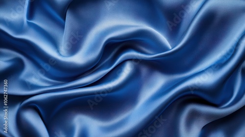 Abstract blue wavy cloth texture in ripple formation