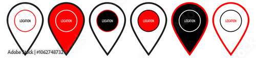 Location icon set, Map pin pl...