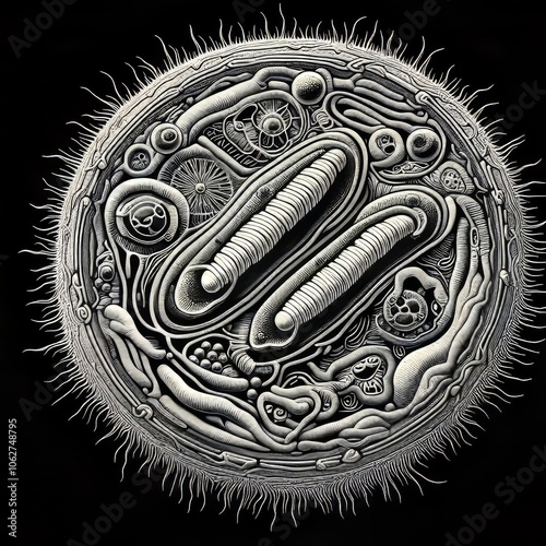 TEM cross section showing the flagellar assembly and periplasmic photo