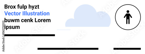 Textual elements in a clean layout with a blue cloud graphic and a black person icon in a circle. Ideal for website banners, social media posts, apps, infographics, presentations, business cards