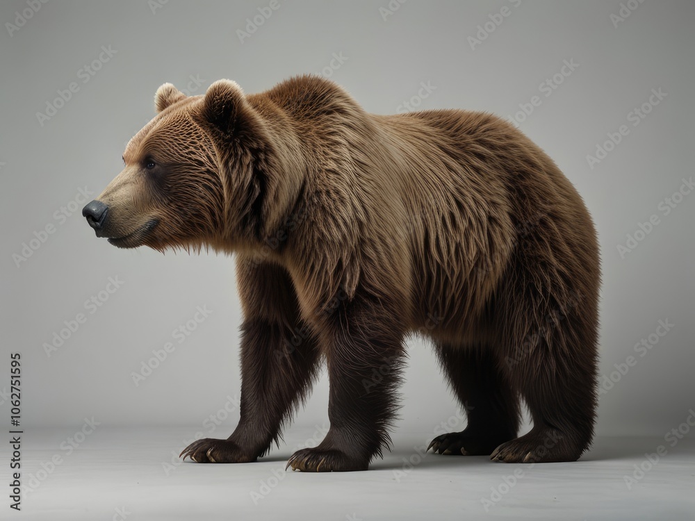 Fototapeta premium brown bear isolated on white back ground