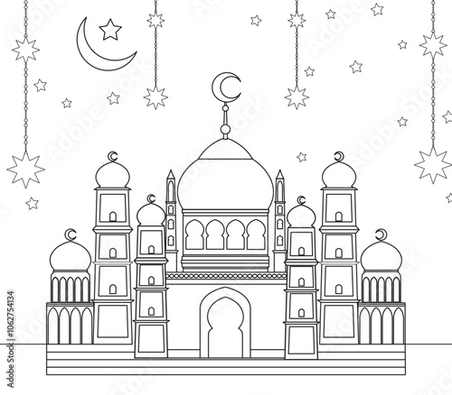 Ramadan Coloring Pages Vector coloring page for Islamic coloring book for kids