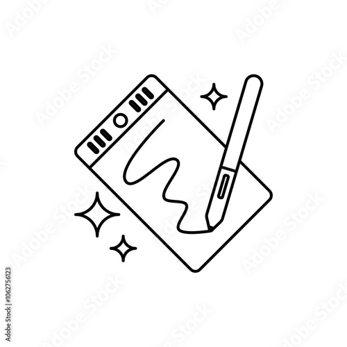 Outline Icon Pen Tablet