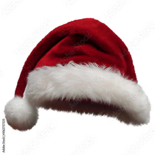 Luxury Santa Hat on transparent background, holiday greetings, png file