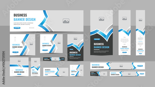 Creative web banner template bundle, social media post or square banner,, conference flyer or landing page web design layout