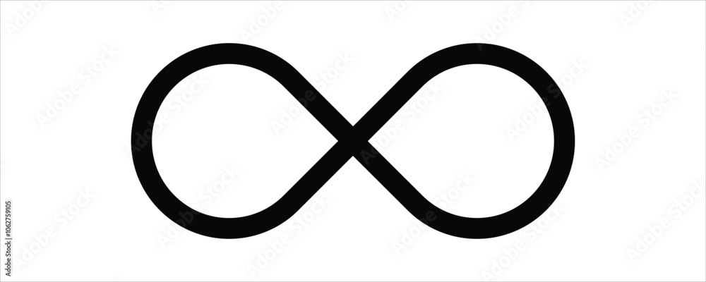 Infinity sign vector icon, infinity sign icon vector flat trendy style illustration isolated on white background.