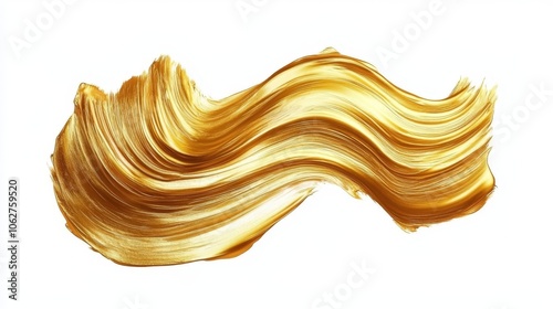 Premium gold brush stroke isolated on white background