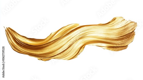 Premium gold brush stroke isolated on white background