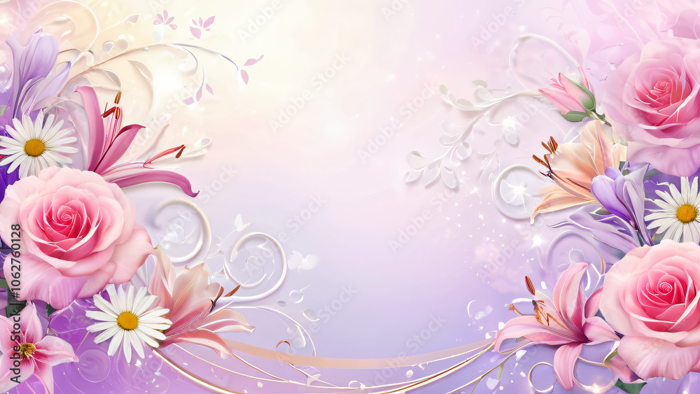 pink background with roses pink background with roses