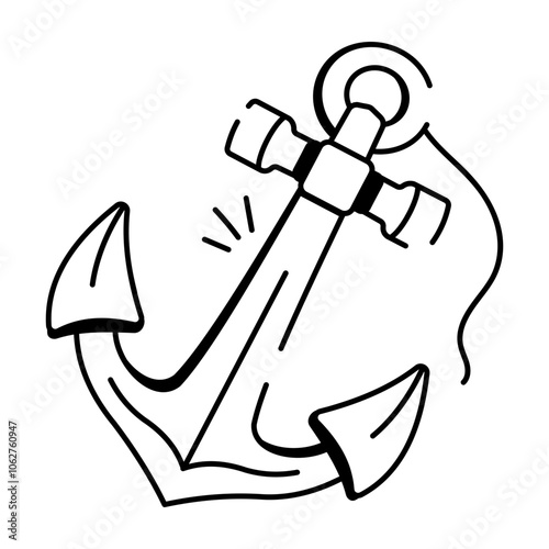 Boat anchor icon in hand drawn style

 photo