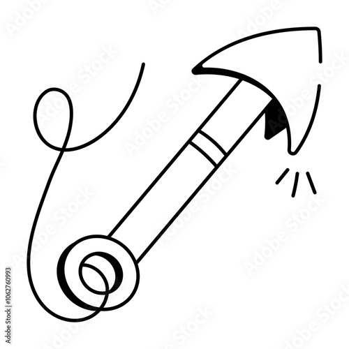 Harpoon icon in doodle style

