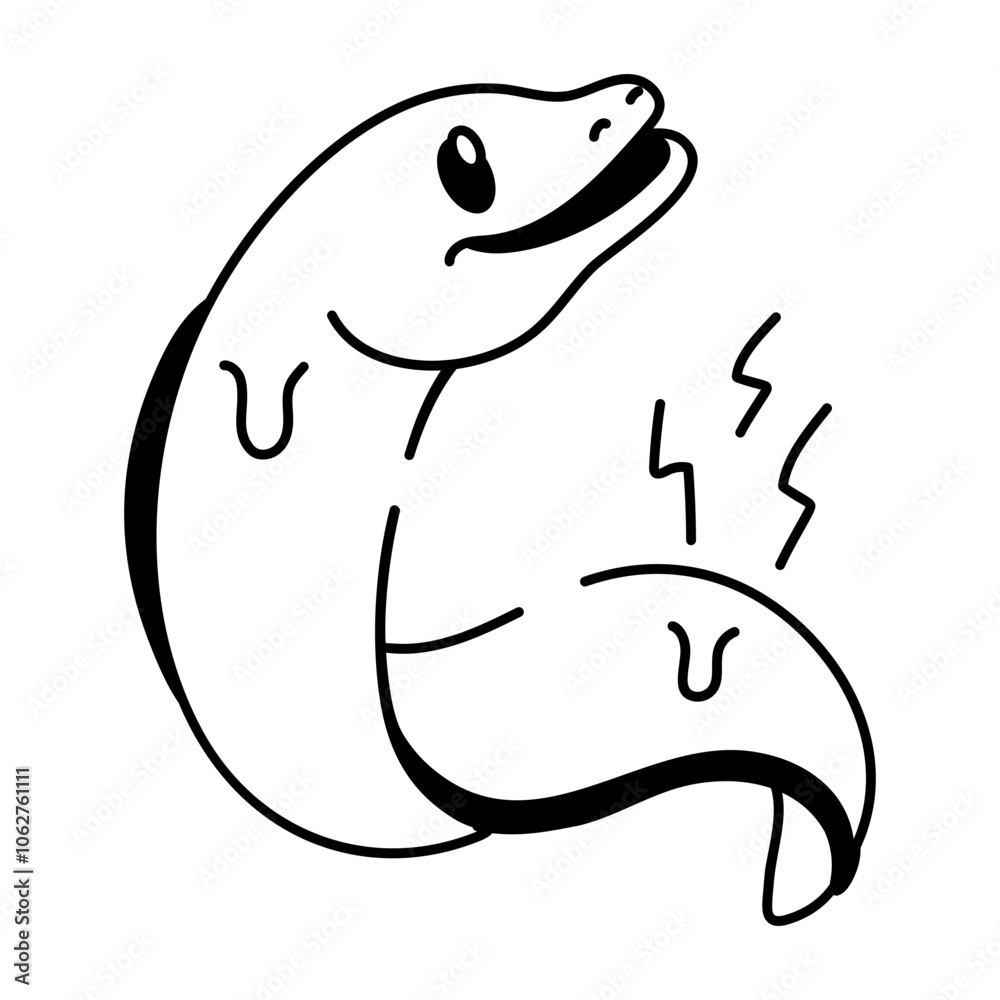 Eel icon in hand drawn style
Eel icon in hand drawn style