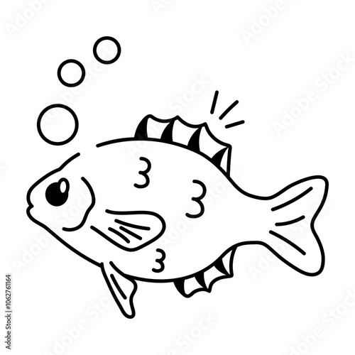 Clarkfish icon in hand drawn style

