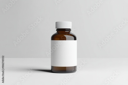 Simple Clear Labeling on Brown Glass Bottle