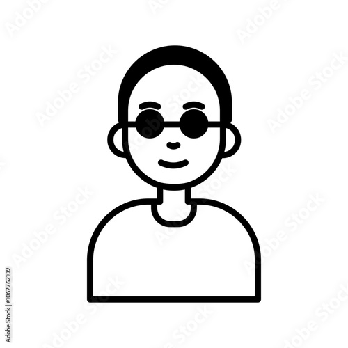 Call center operator wearing a headset providing customer support communication icon in a simple business vector style