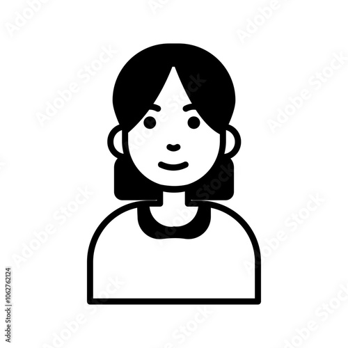 Cartoon baby girl icon with a smiling man holding a sign in a simple vector illustration style