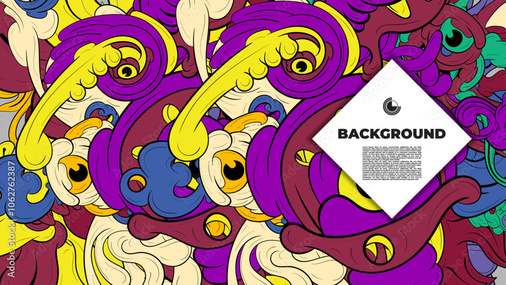 A colorful and Abstract Doodle illustration is suitable for background, landing page, template, and cover A colorful and Abstract Doodle illustration is suitable for background, landing page, template, and cover