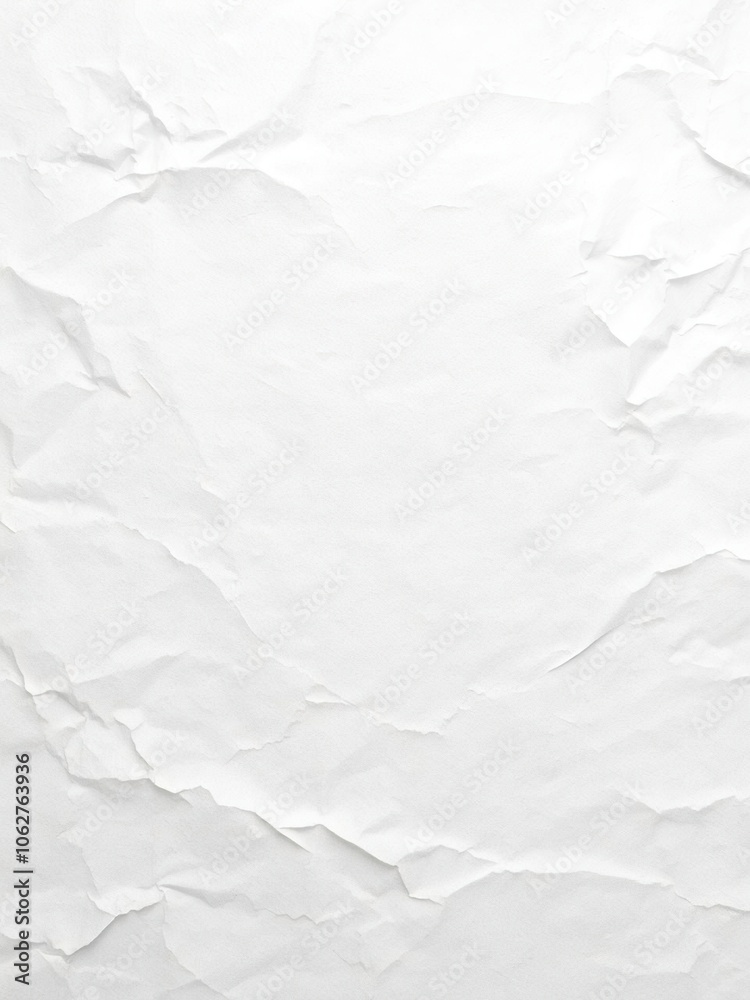 Fototapeta premium Rough texture crumpled white paper background, textured, backdrop, paper