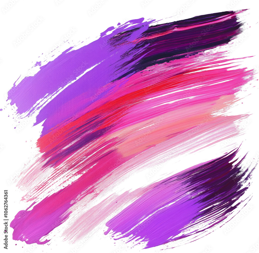 Vibrant abstract brushstrokes in purple and pink hues on transparent background. Creative art and design concept Vibrant abstract brushstrokes in purple and pink hues on transparent background. Creative art and design concept