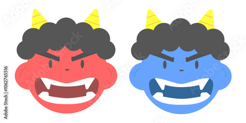 赤鬼と青鬼のお面
