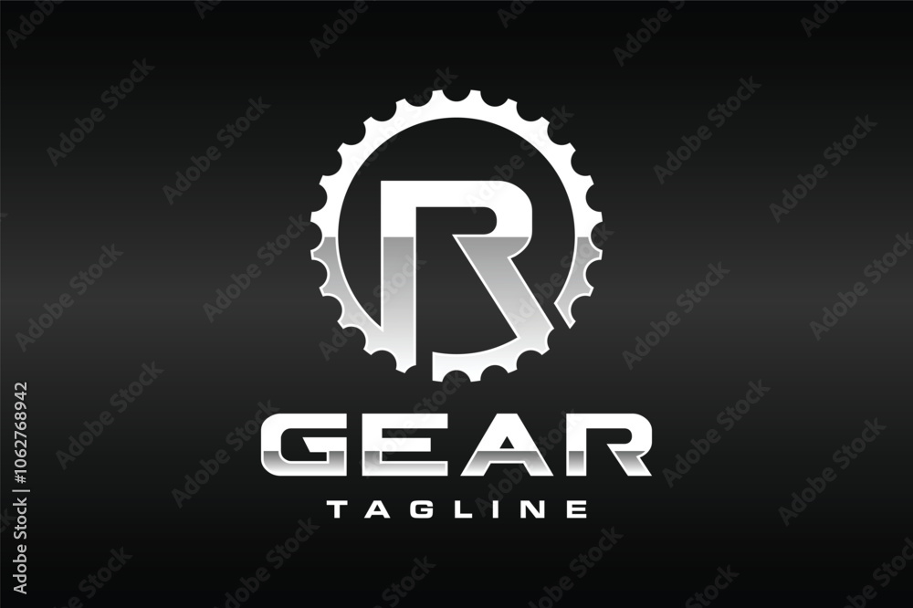 Obraz premium letter R crank bicycle logo