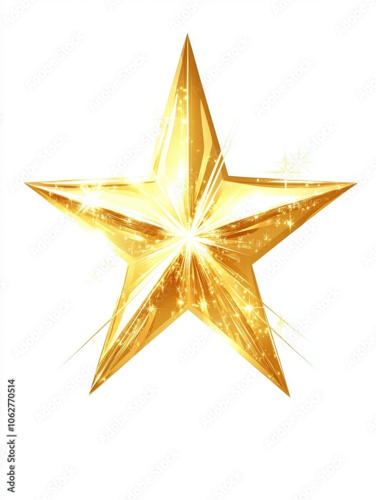 Gold Star with Sparkle Effect Gold Star with Sparkle Effect