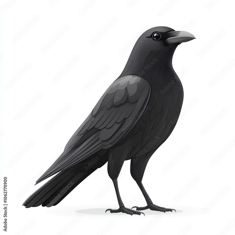 Fototapeta premium crow cartoon on a white background