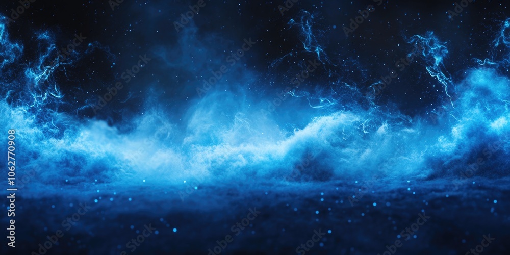 Fototapeta premium Smoke-filled dark blue background