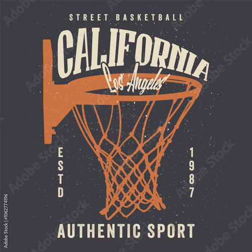 Basketball college league. Vintage artwork for sportswear. Sport logo. College. Sport typography, t-shirt graphics, poster, banner, flyer, print and postcard theme of basketball in Brooklyn street