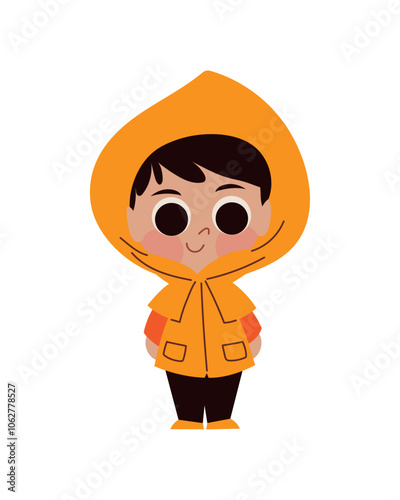 little boy wearing autumn clothes