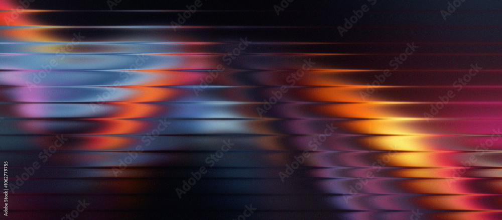 Abstract Glass Illuminated with Wavy Multicolored Light: A Stunning Close-Up Abstract Glass Illuminated with Wavy Multicolored Light: A Stunning Close-Up