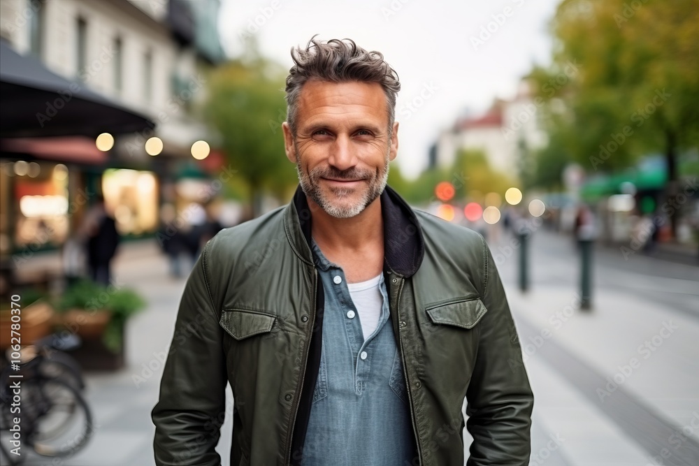 Portrait of handsome mature man in the city, looking at camera. Portrait of handsome mature man in the city, looking at camera.