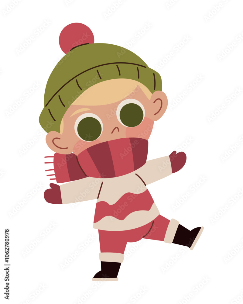 cartoon boy wearing winter clothes cartoon boy wearing winter clothes
