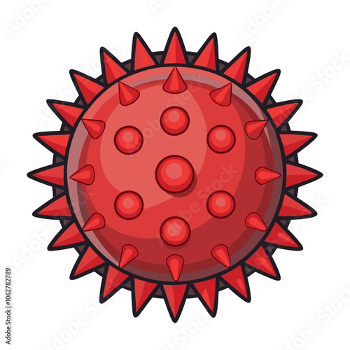 Spiky Massage Ball Isolated on White Background for Relaxation and Muscle Relief.